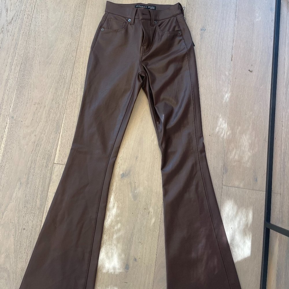 Veronica Beard flared leather pants